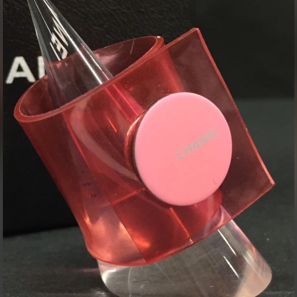 CHANEL Pink and Red Resin Statement Ring
